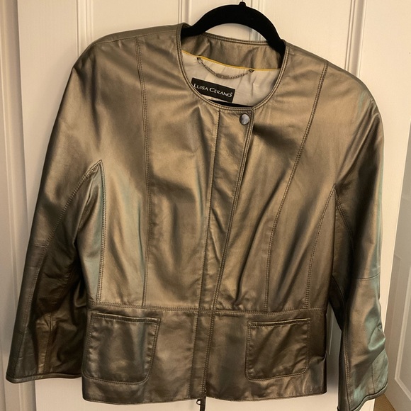 NWT gold leather jacket - Picture 2 of 5